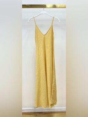 (23.2237-CIT) ITALIAN LINEN MAXI V-NECK DRESS
